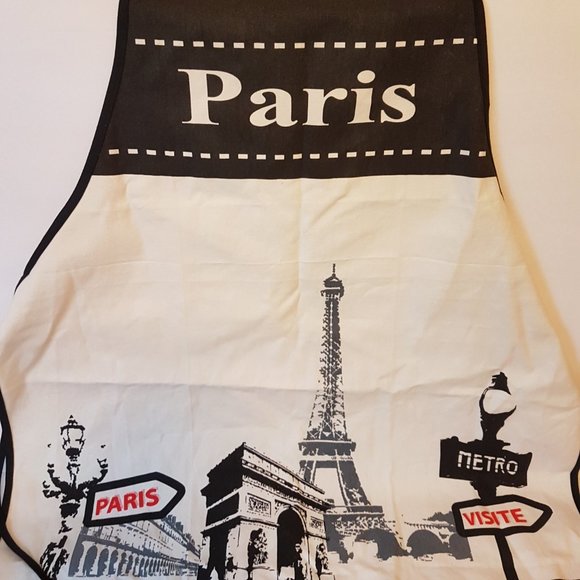 MNF FRANCE Apron Paris Eiffel Tower Metro Unisex Womens Mens  Black White Red - Picture 4 of 11